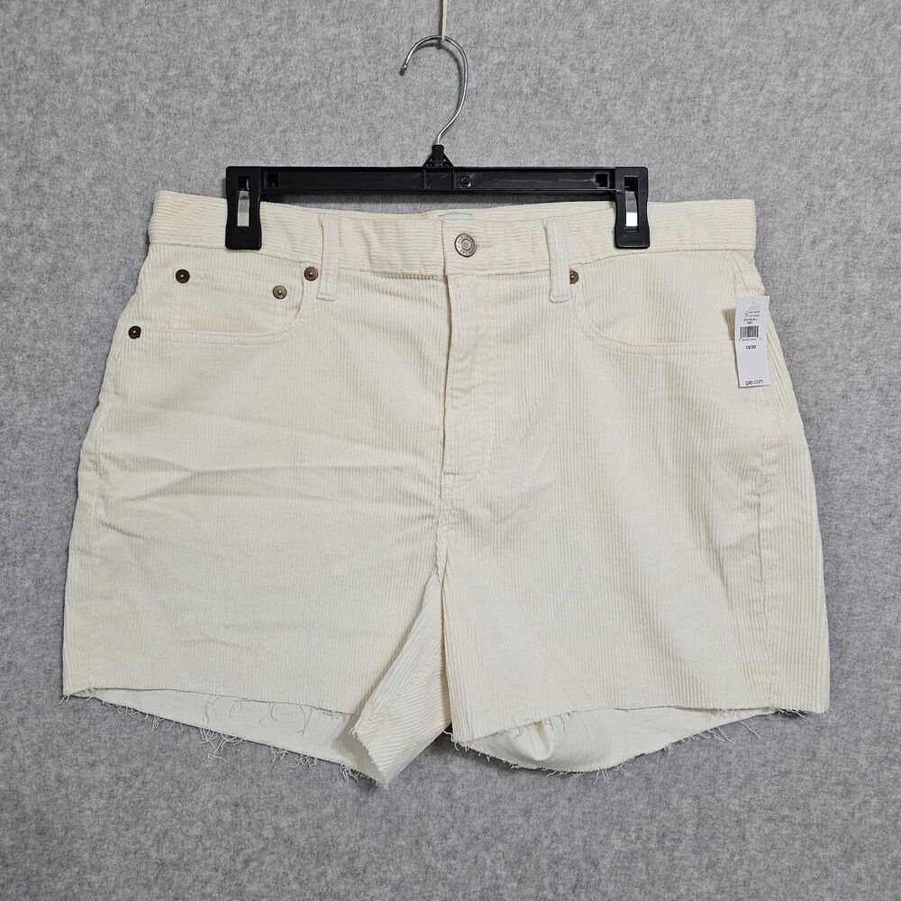 Gap NEW Corduroy Shorts Size 10/30 Ivory Cream White Cut Offs Womens